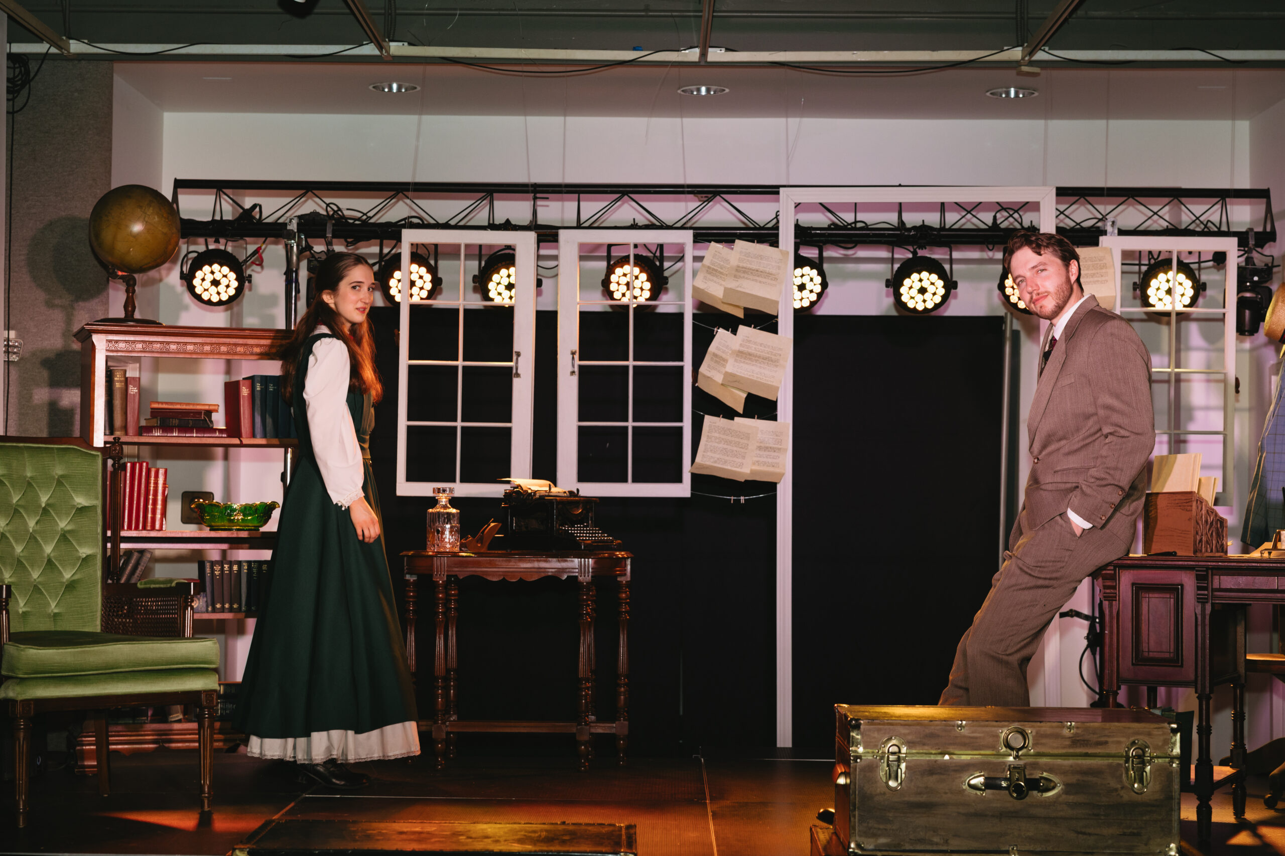  Panama City Theatre Company's performance of Daddy Long Legs May 2026, Jervis and Jerusha meet in Daddy's office for the first time