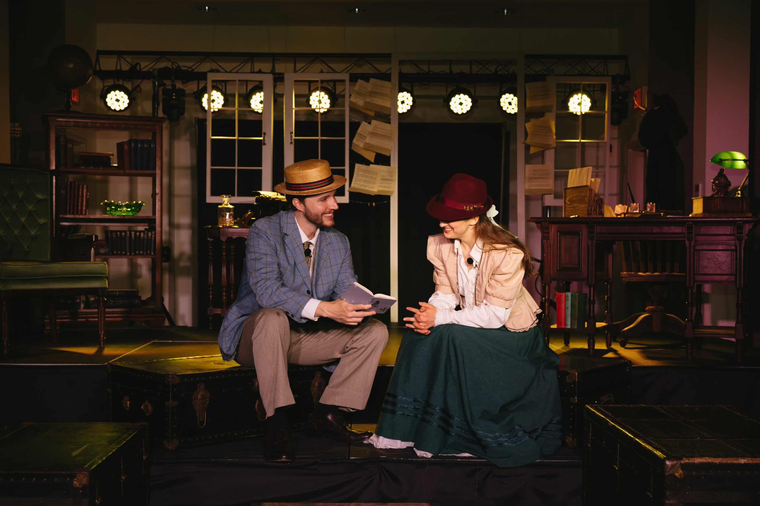  Panama City Theatre Company's performance of Daddy Long Legs May 2026, Jervis and Jerusha sit and have tea